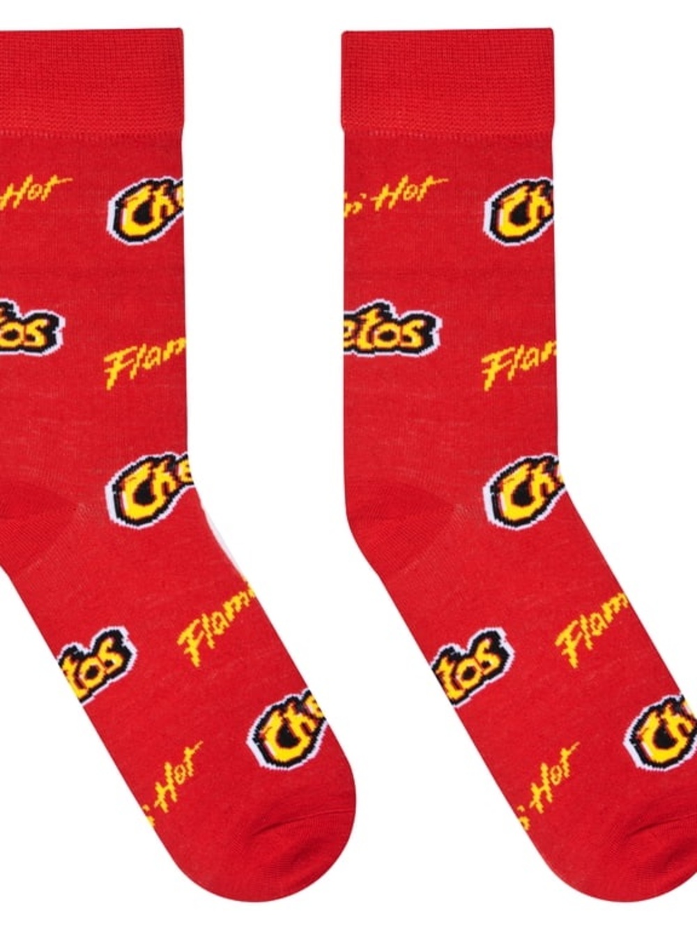 Cheetos Flamin Hot Men’s Crew Socks Size 6-12 Red Novelty NWT